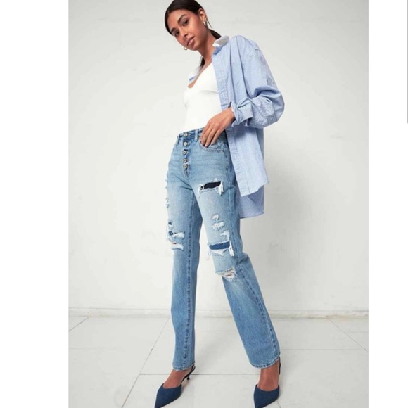 New Kancan High Rise distressed button fly jeans - Picture 5 of 16